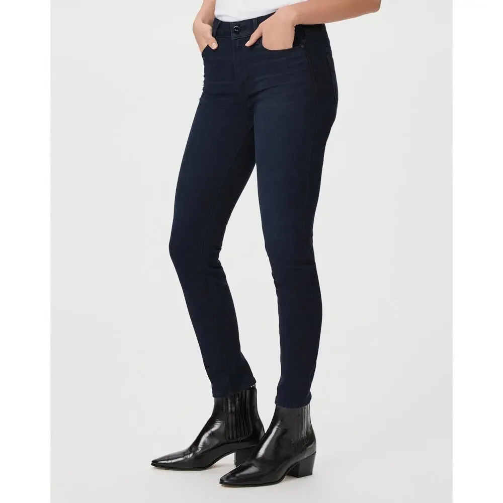PAIGE Hoxton Ankle High Rise Skinny Jeans Womens 24 Corsica Dark Wash Blue